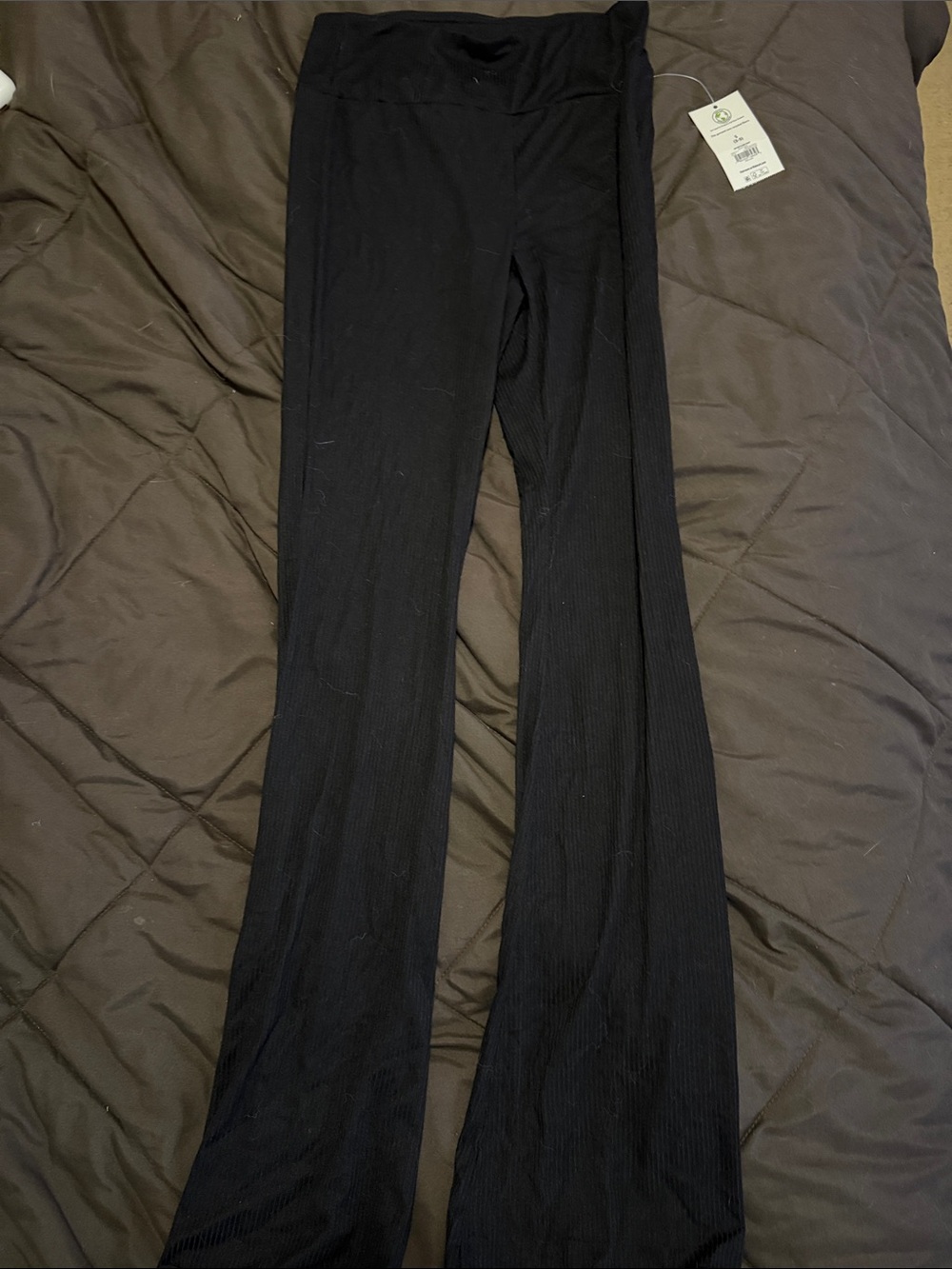 No Boundaries Black Ribbed Boot Cut Pants